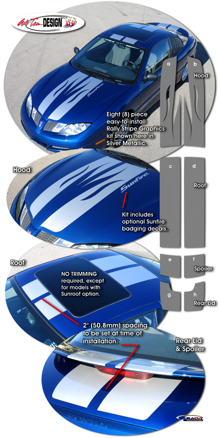 Auto Trim DESIGN Pontiac Sunfire Rally Stripe Graphics Kit